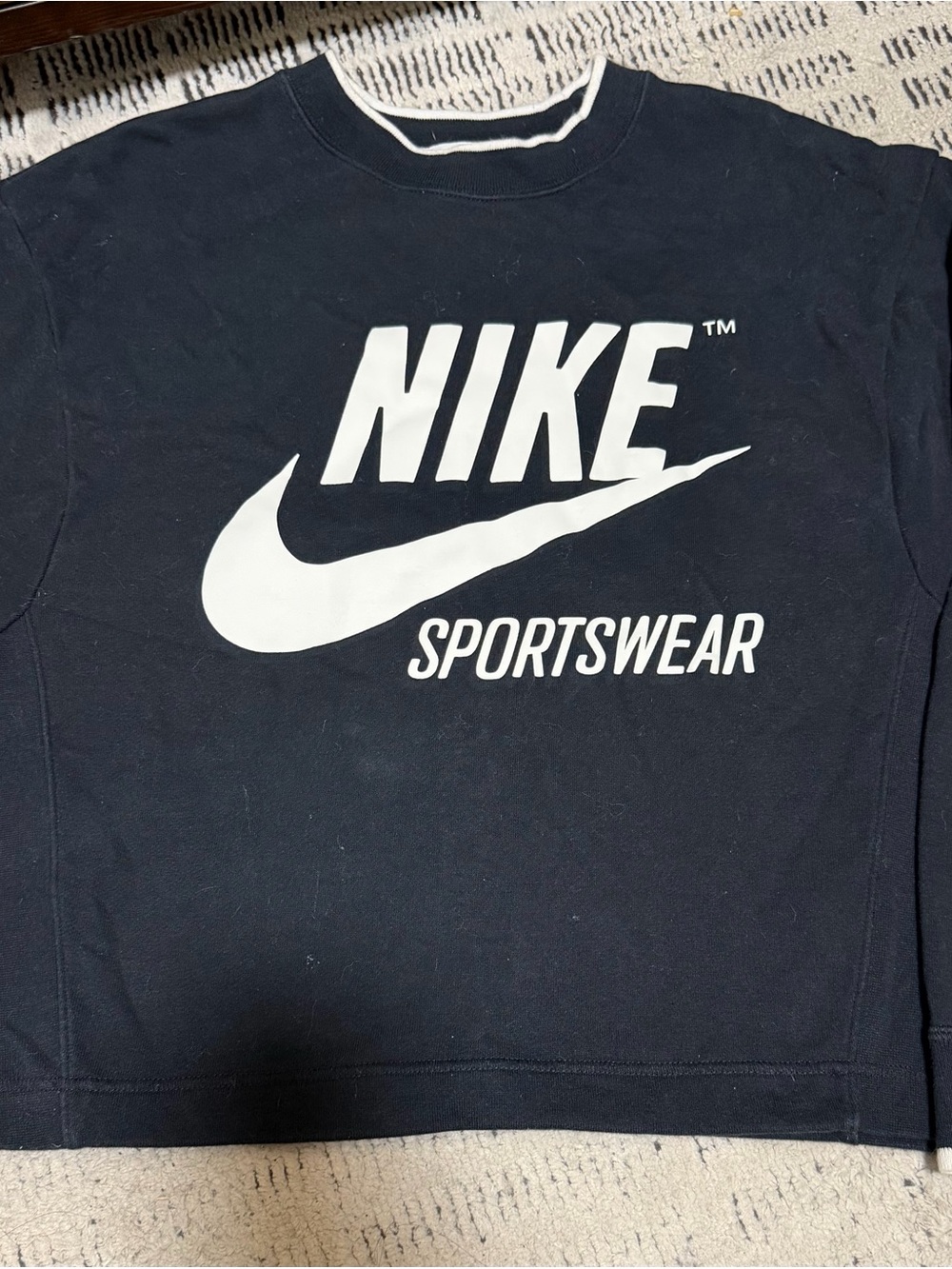 Women’s Nike Black Sweatshirt with White logo. Size XS